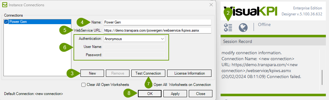 Connecting Visual KPI Designer