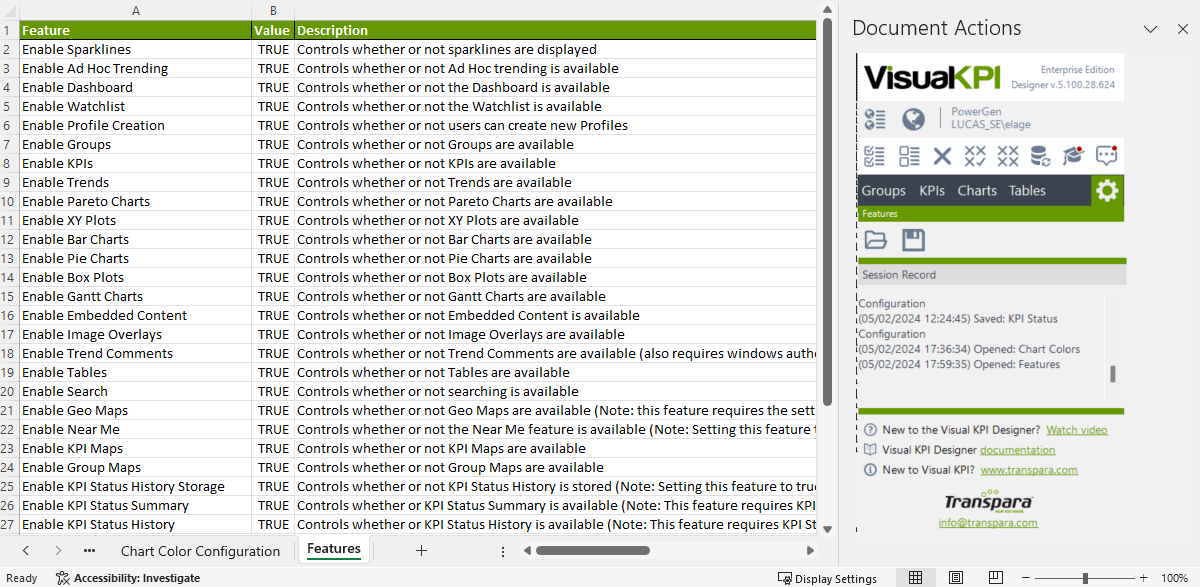 Features Worksheet