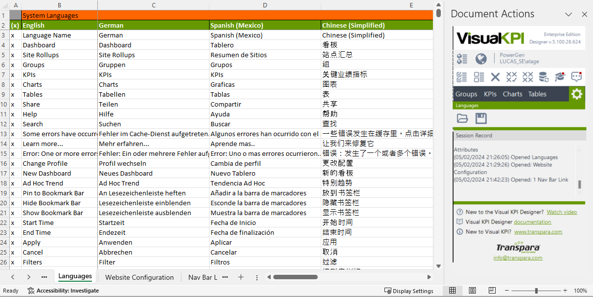 Language Worksheet